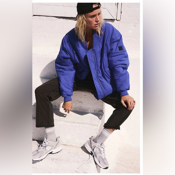 FREE PEOPLE FP Movement - Midnight Moon Solid Bomber Jacket - Picture 4 of 11